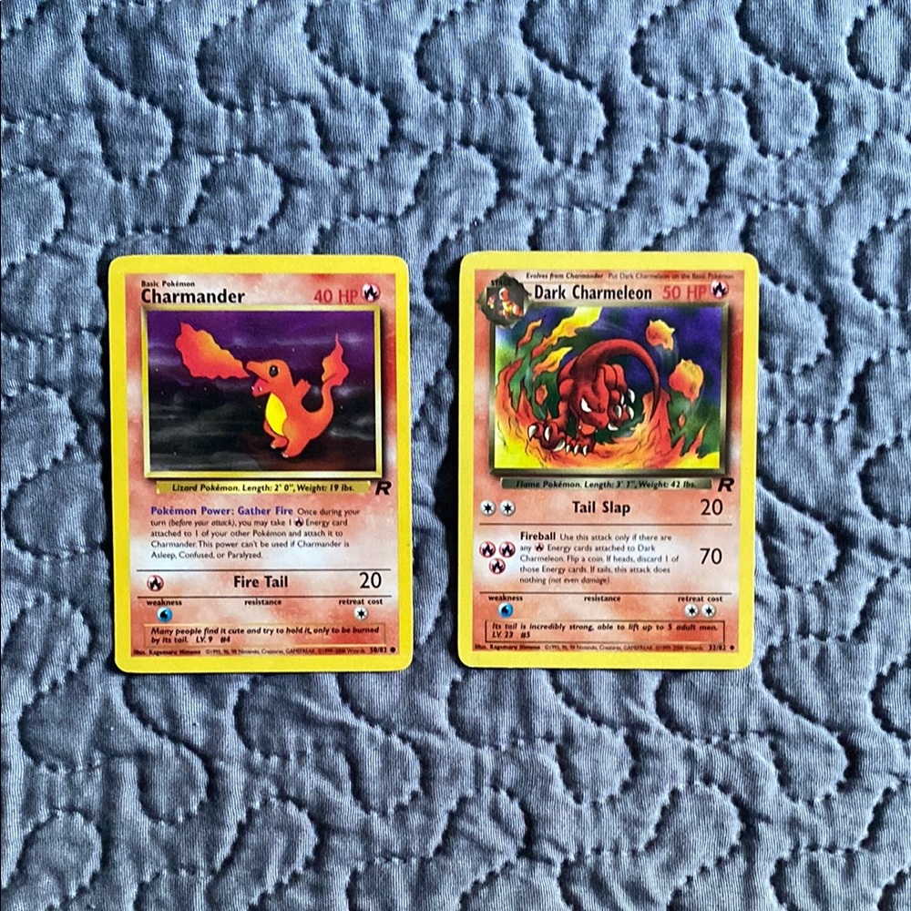 Pokemon Yellow and Red Trading Cards Set